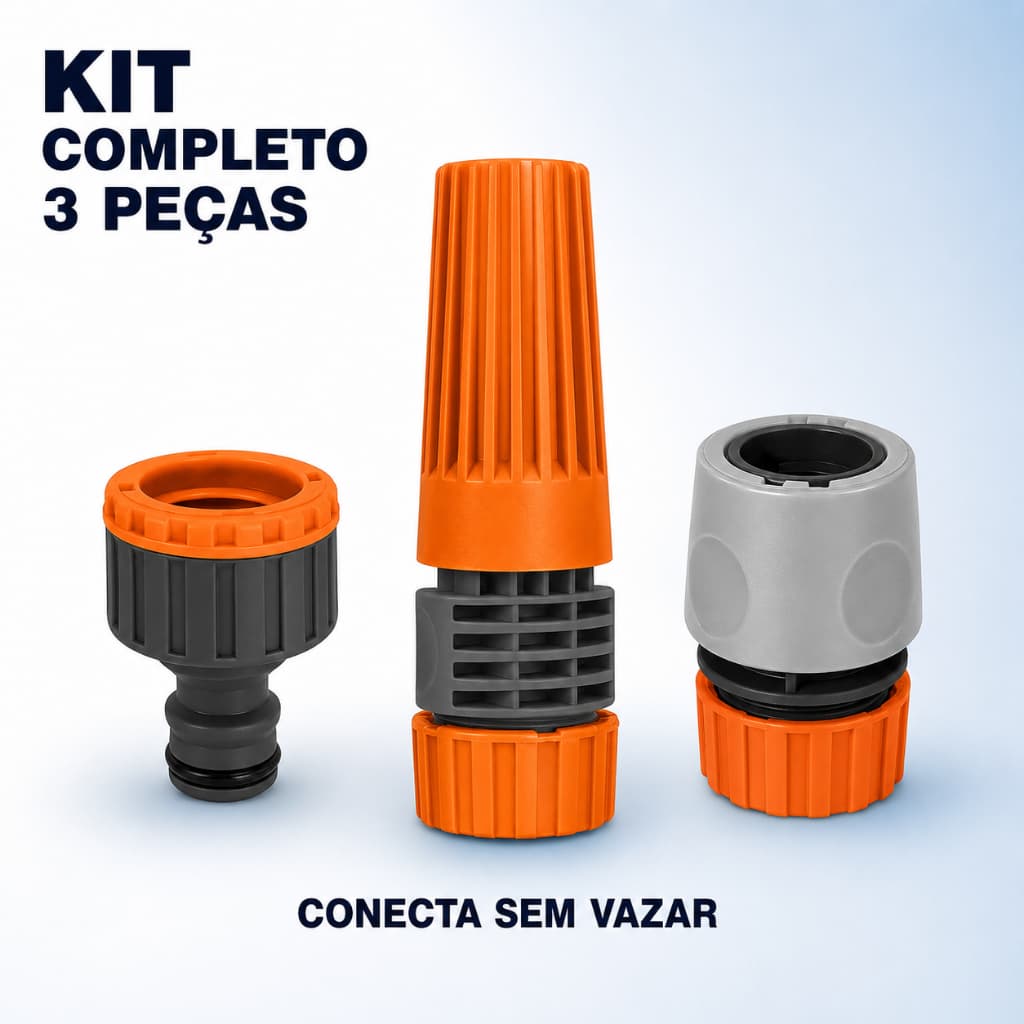 Engate Rápido Mangueira Jardim Com Esguicho Regulável Universal