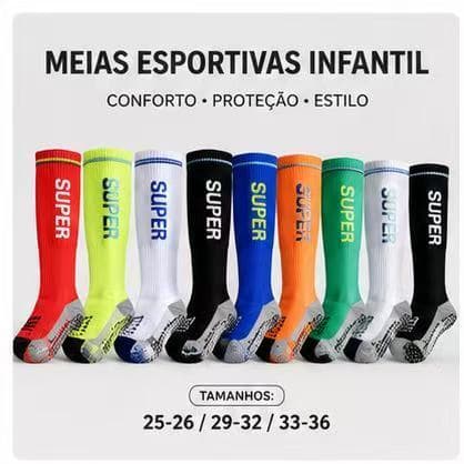 Meião Infantil Antiderrapante para Futebol Super Conforto Esportivo