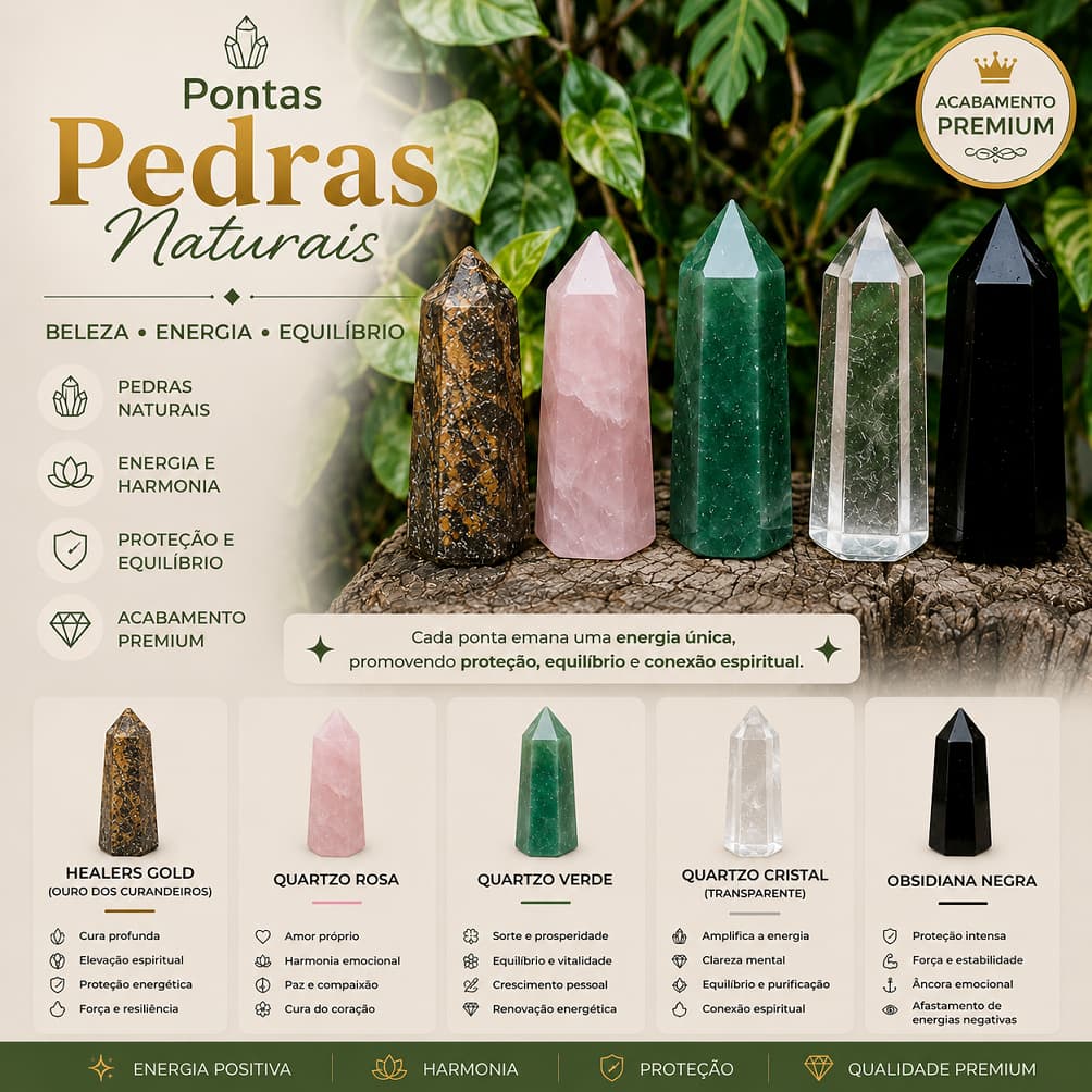 Ponta Torre De Cristal Pedra Natural  Obsidiana Quartzo Reiki Meditação Esotérica Energética G