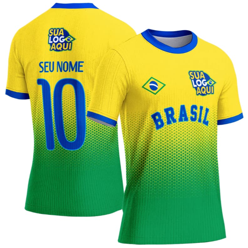 Blusa Camisa Camiseta Brasil Copa 2026 DryFit Unissex Torcida Patriota Personalizada com Seu NOME E/OU LOGO