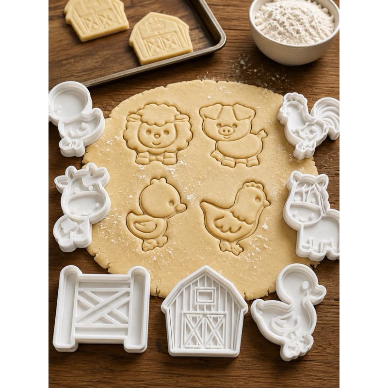 Kit 11 Cortadores Para Biscoito Fazendinha - Modelador para doces