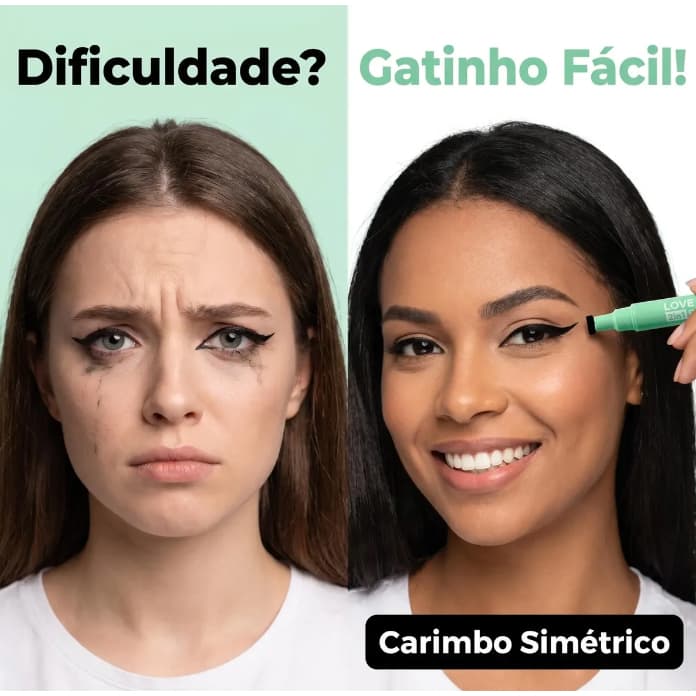 Caneta Delineadora Preta 2 em 1 Love Rain - Traço Preciso e Longa Duração