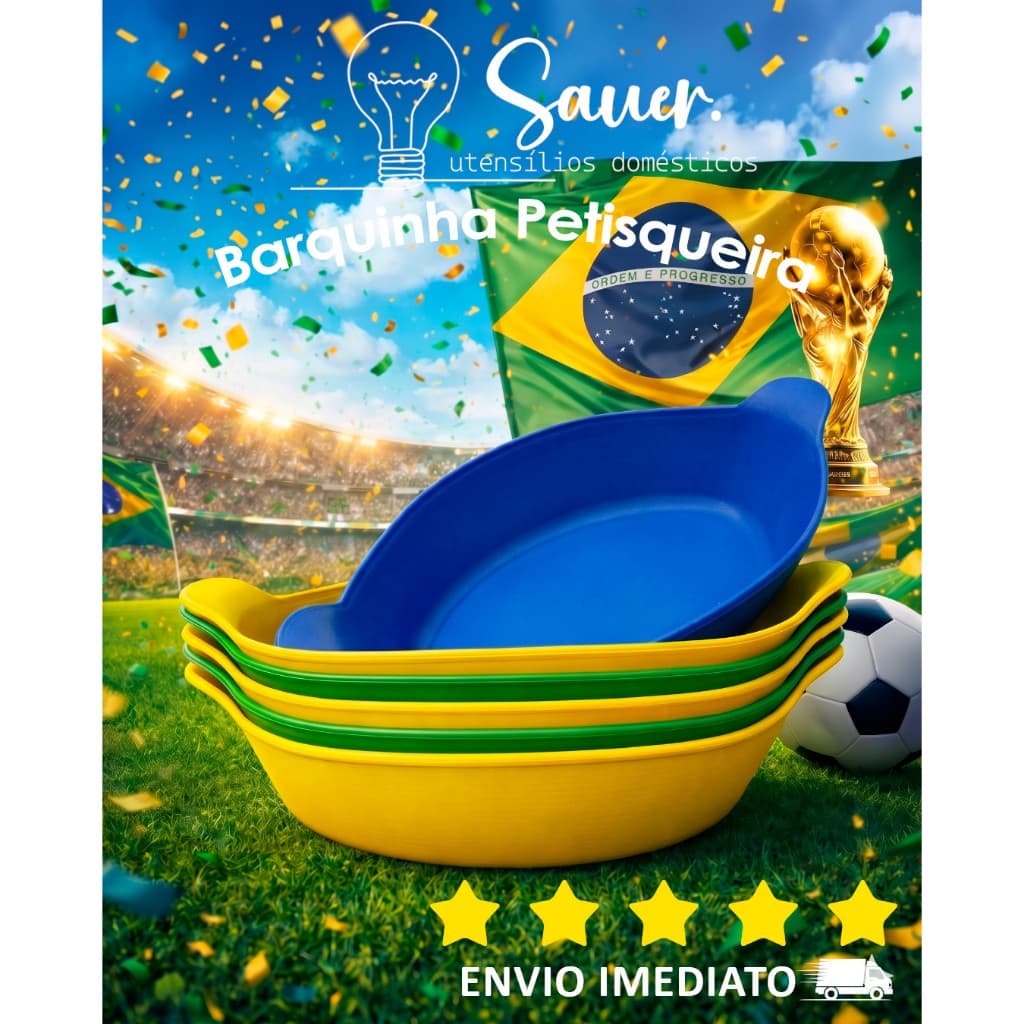 Petisqueira Barquinha 600ml Kit Copa: A Solução Oficial para a Torcida Brasil