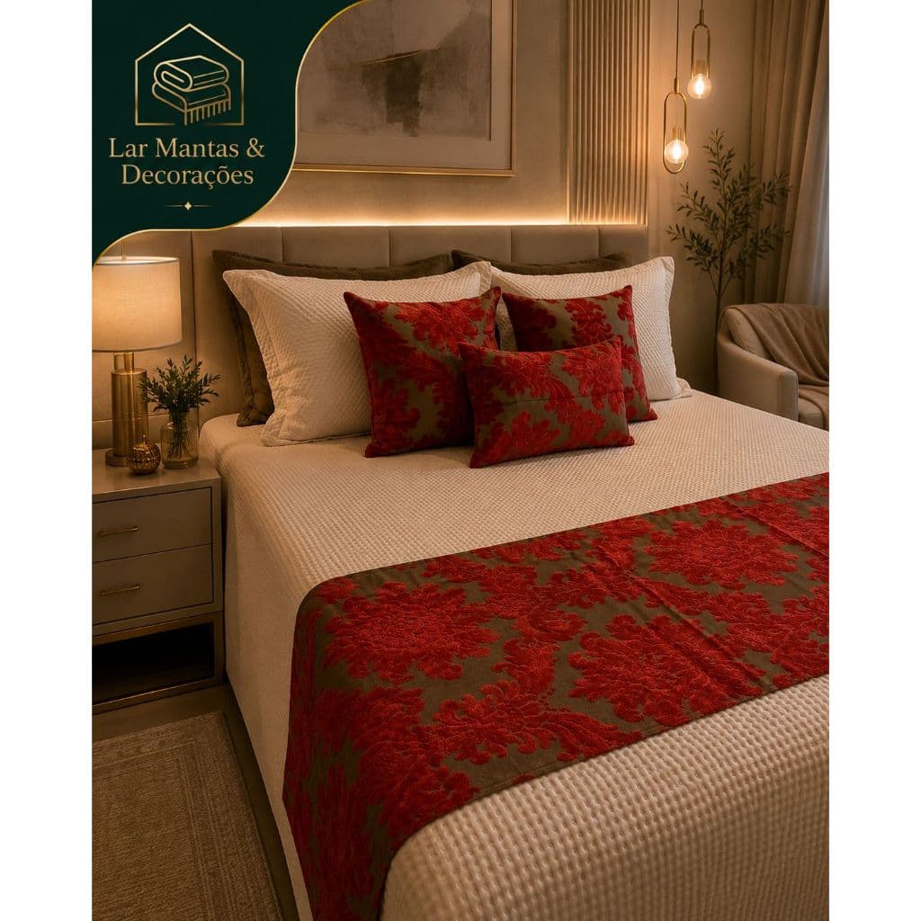 Kit Peseira Para Cama + Capa De Almofada 4 Peças Com Baguete Decoração Cama Sofá Quarto - Alta Qualidade e Envio Rápido.