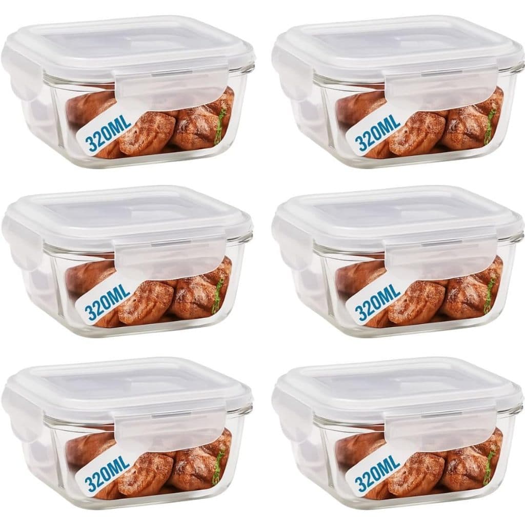 Pote Hermético de Vidro 320ml Quadrado com Tampa KozyMix