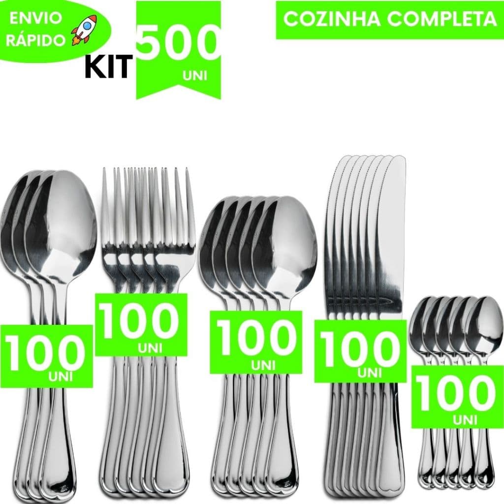kit Talheres Peças em Inox Restaurante Buffet Utensílios de Cozinha Hotel Festas Churrasco Marmita Pousadas Eventos