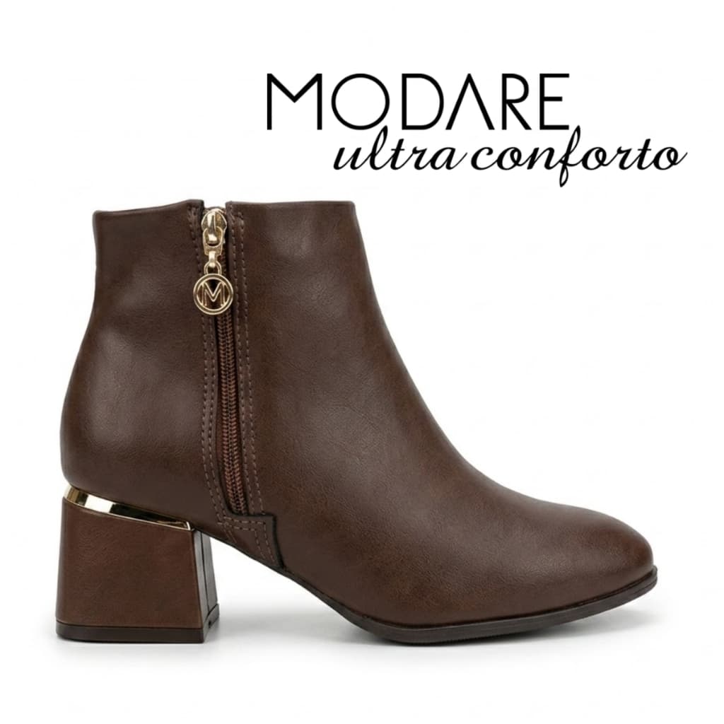Bota Feminina Modare Cano Curto Salto Grosso Médio Confortável Casual Dia a Dia Inverno