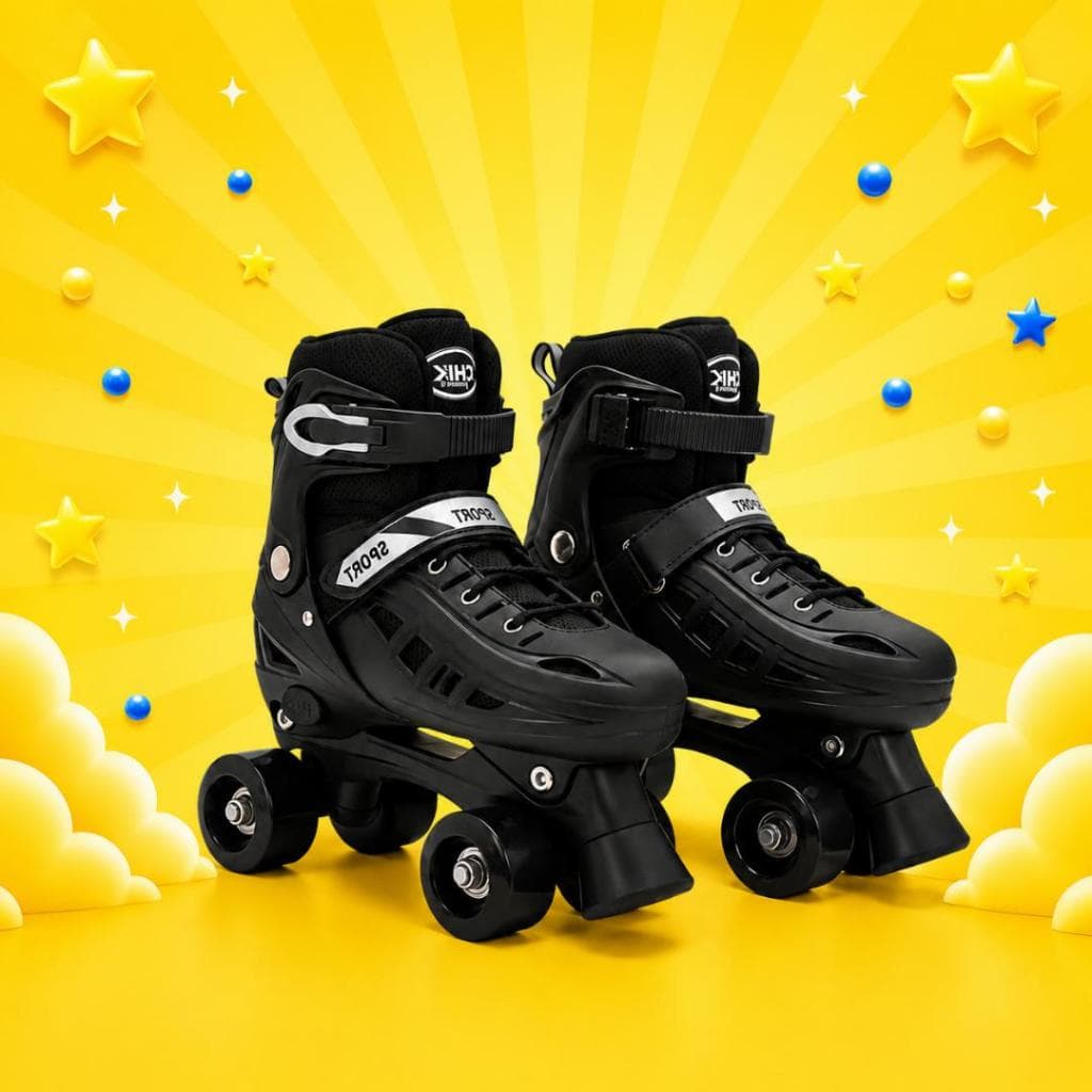 Patins 4 Rodas Quad Infantil Tamanho Regulavel 29 até 40 Rosa, Azul e Preto + Bolsa!