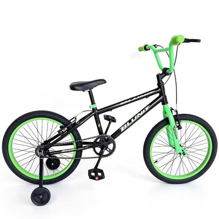 Bicicleta Aro 20 Infantil Com Rodinhas Laterais Bmx Freestyle Cross Bike Reforçada Freio V-Brake 6 a 13 Anos