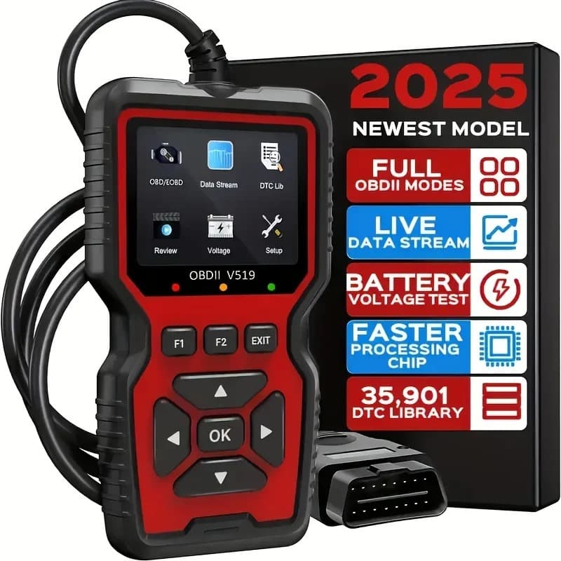 Scanner Automotivo OBD2 V519 Profissional Diagnóstico Veicular Leitor de Falhas Carro Dados Tempo Real Teste de Bateria