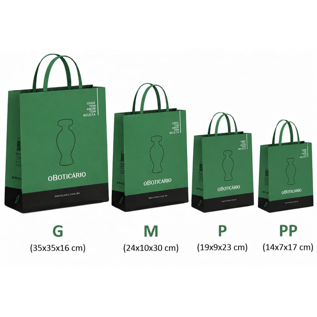 Sacola para Presente  oBoticário - escolha seu tamanho PP, P, M ou G - kit com 10unids
