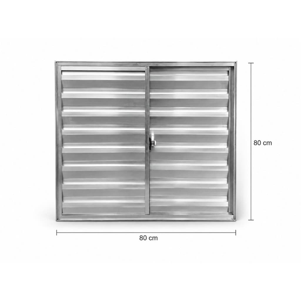 Janela Veneziana 80x80 2 folhas 1 fixa 1 móvel Alumínio