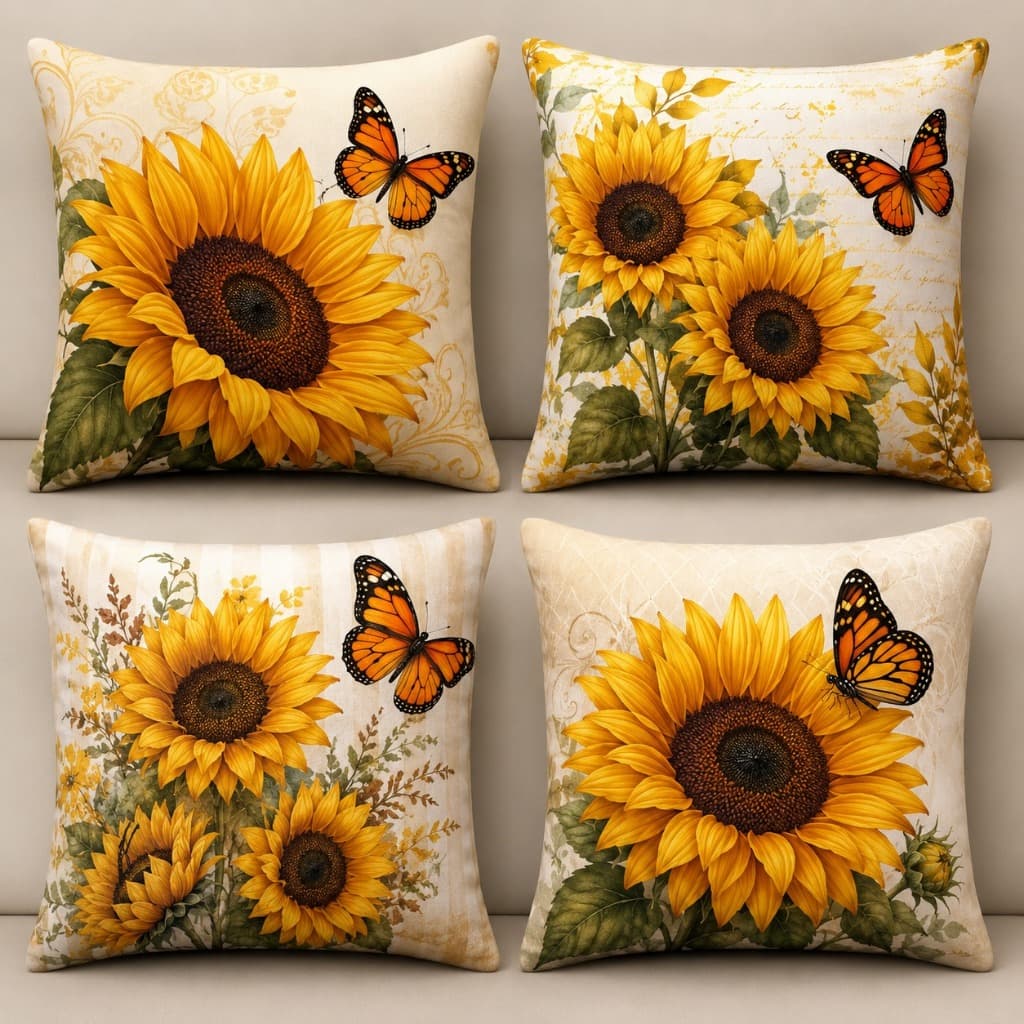 Kit 4 Capas de Almofadas Decorativas Para Sala - 45x45