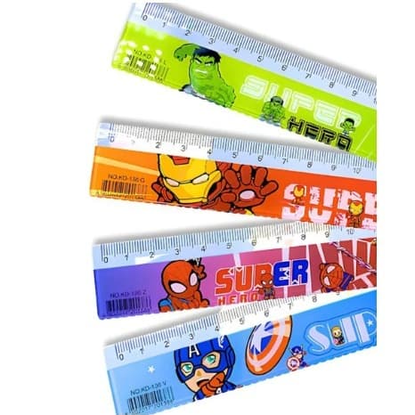 Régua Plástica 15cm Super Heróis Marvel Vingadores Avengers