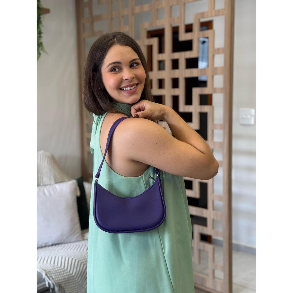 Bolsa Meia Lua Feminina Básica Moderna Várias Cores Ombro