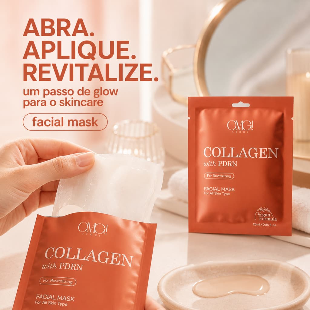 Mascara Facial Colageno PDRN Revitalizante OMG 75ml Importada Coreana Premium