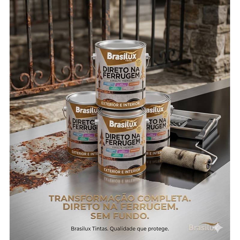 Tinta Esmalte Sintético Direto na Ferrugem  Brasilux 3,6 L