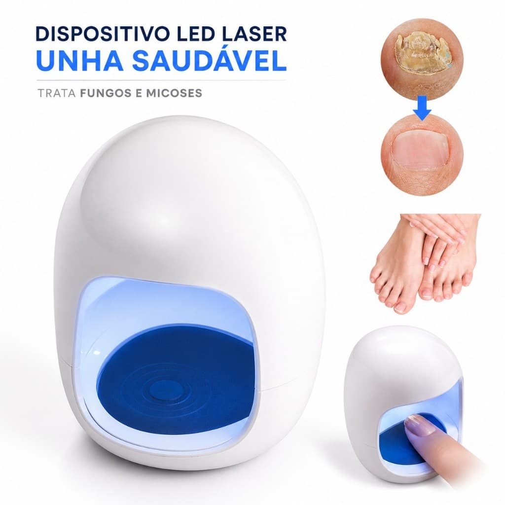 Dispositivo Led Laser Unha Saudável Trata Fungos Micoses lampada UV azul Profissional Gel Manicure