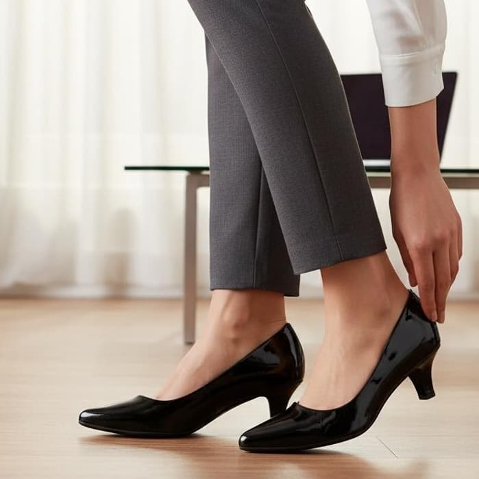 Scarpin Sapato Social Feminino Salto Médio 5cm Bico Fino Elegante Preto Confortável Clássico