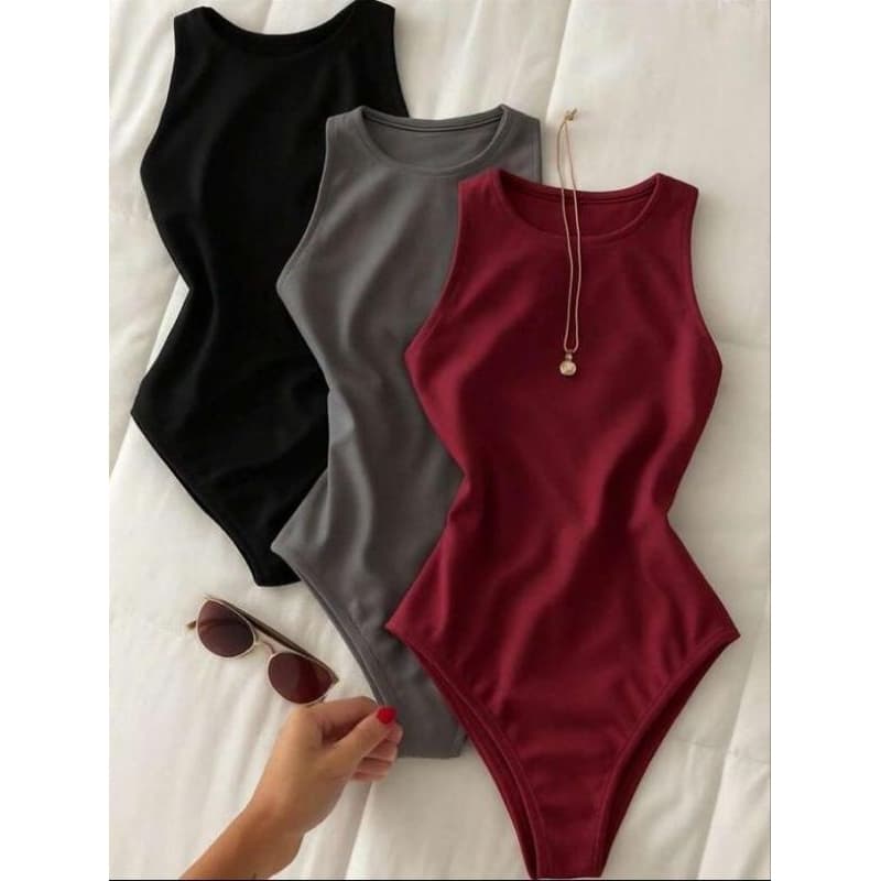 Body Feminino Sem Manga Disponível nas Cores Cinza, Preto e Vinho Tamanho Único 38 ao 42