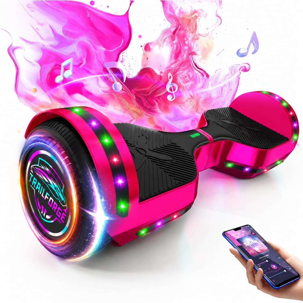 Trailforge-H1 Hoverboard 6.5“ 500W 4.4AH Infantil Skate Eletrico com Led Bluetooth Tocar música