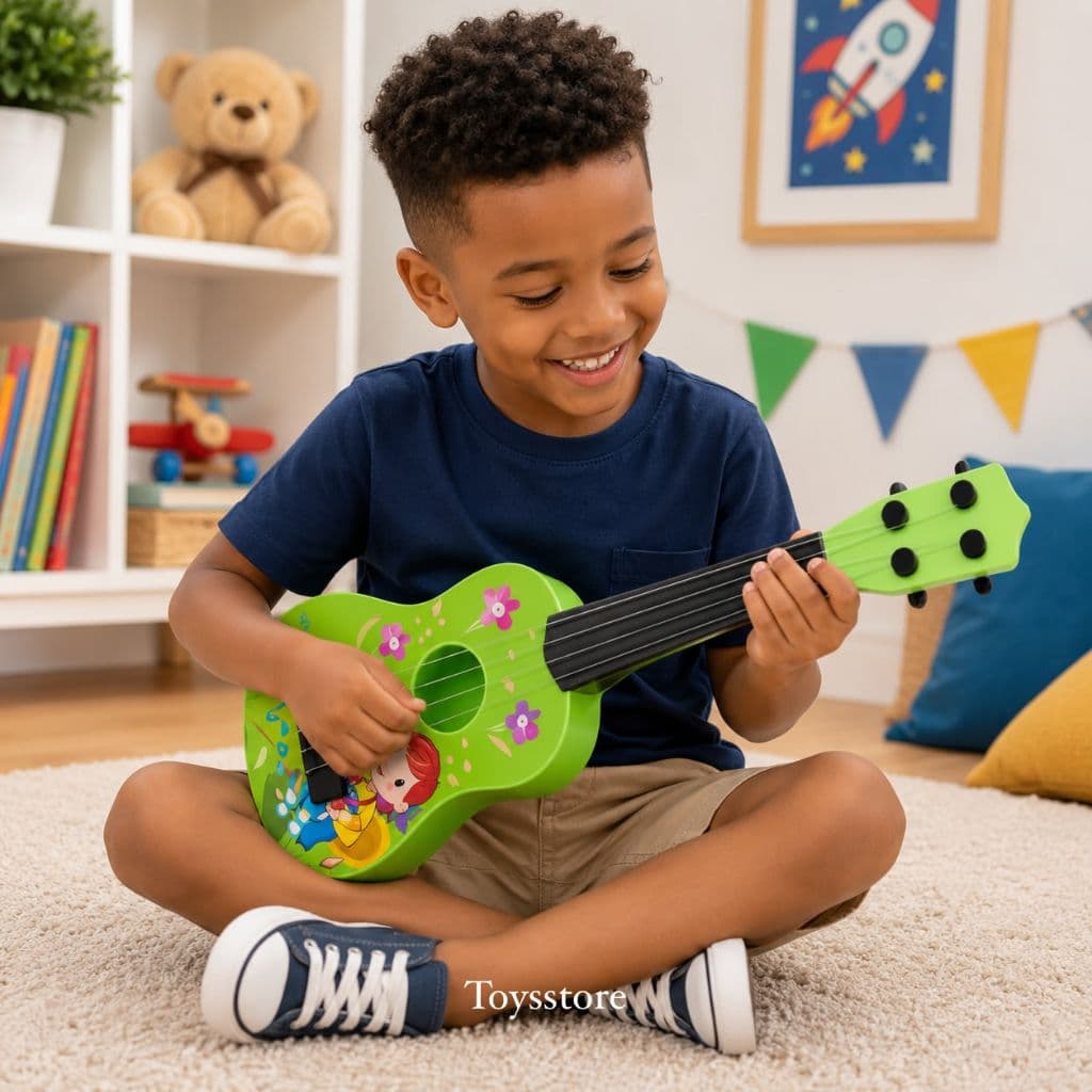 Violão Infantil Colorido Mini Violão Brinquedo verde