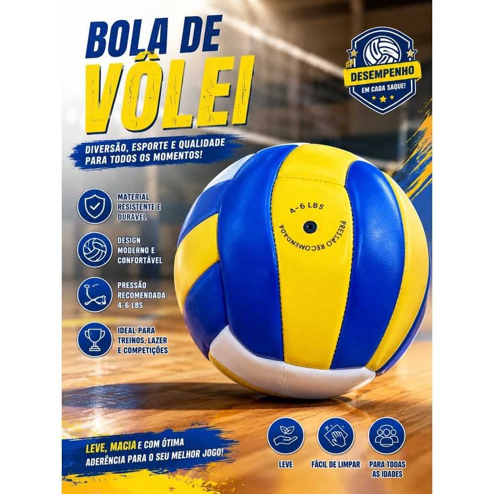 Bola De Voleibol Infantil Inflável Macia 63cm Areia Quadra Praia Diversão Lazer Copa
