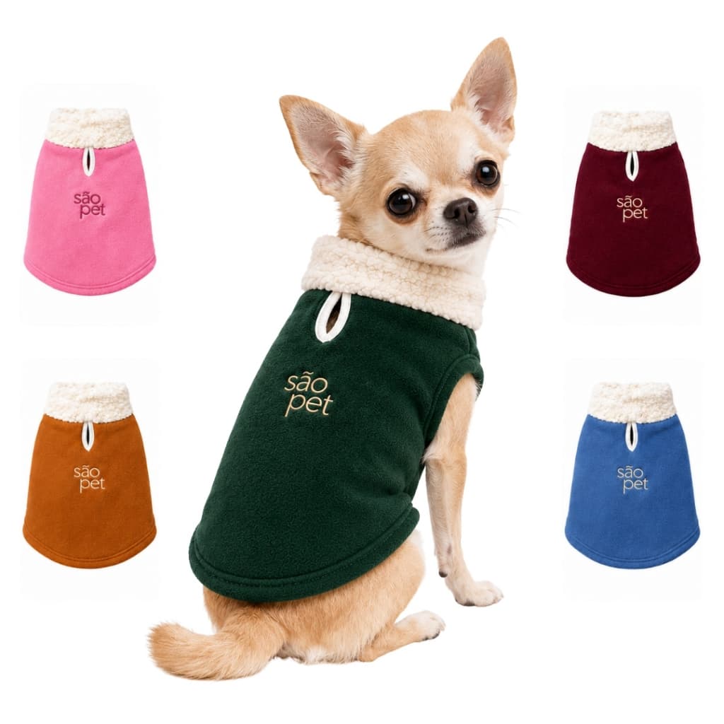 Roupa Inverno Cachorro Mini 1 a 1,5kg Pinscher, Chihuahu e filhotes - Quentinha Gola Macia