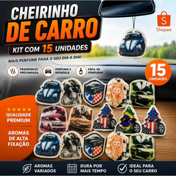 Kit 15 Cheirinho Aromatizante Para Carro