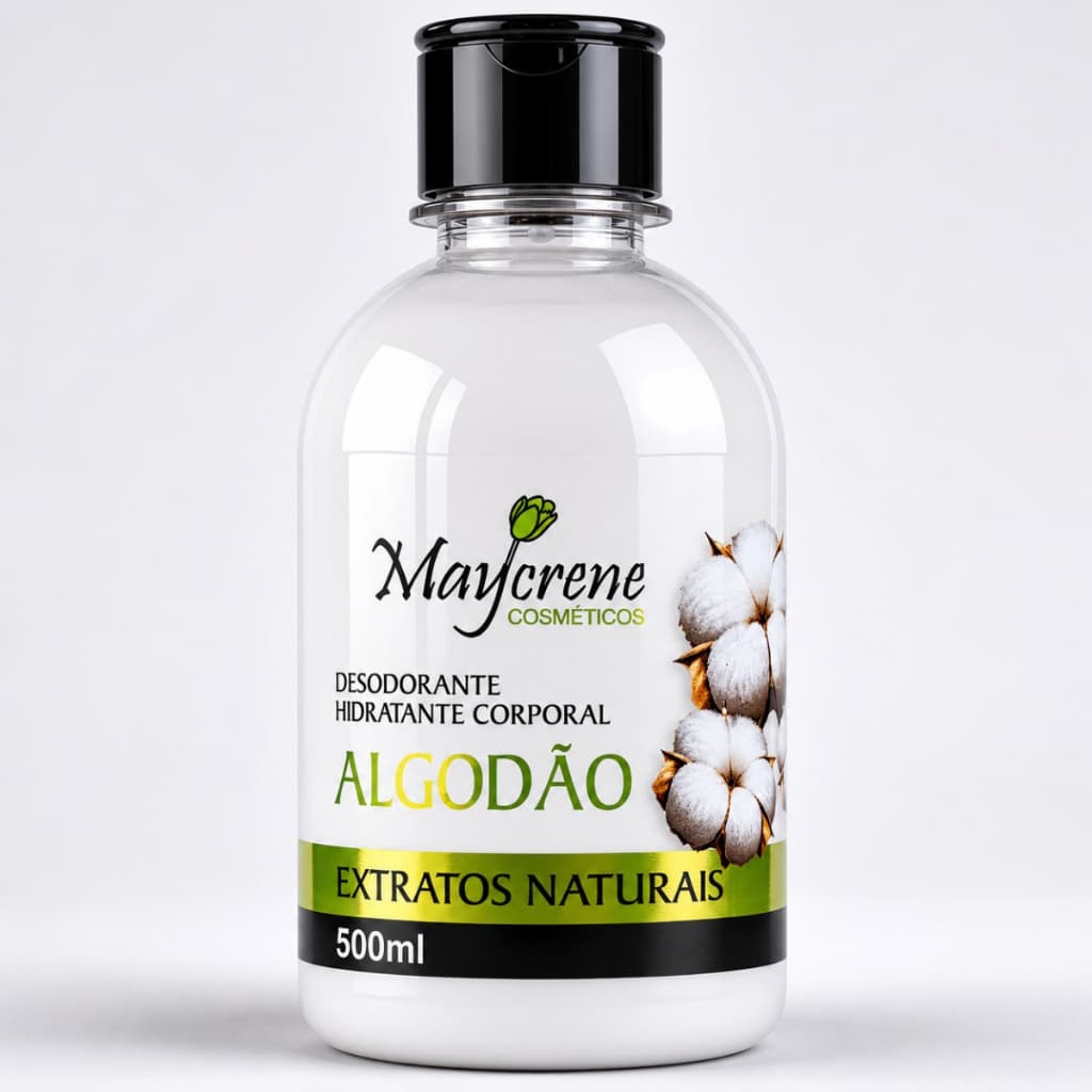 Hidratante corporal Algodão 500ml Hidratação profunda Maciez Perfume suave Maycrene