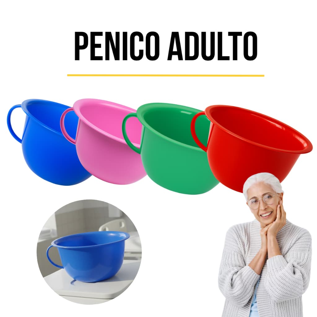 Pinico Urinol 3L Plástico Infantil Adulto Resistente Hospitalar