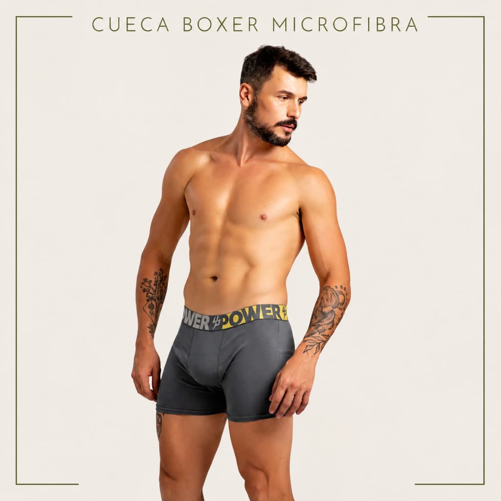 Kit 3 Cuecas Boxer Power Up Microfibra Conforto Máximo Masculina