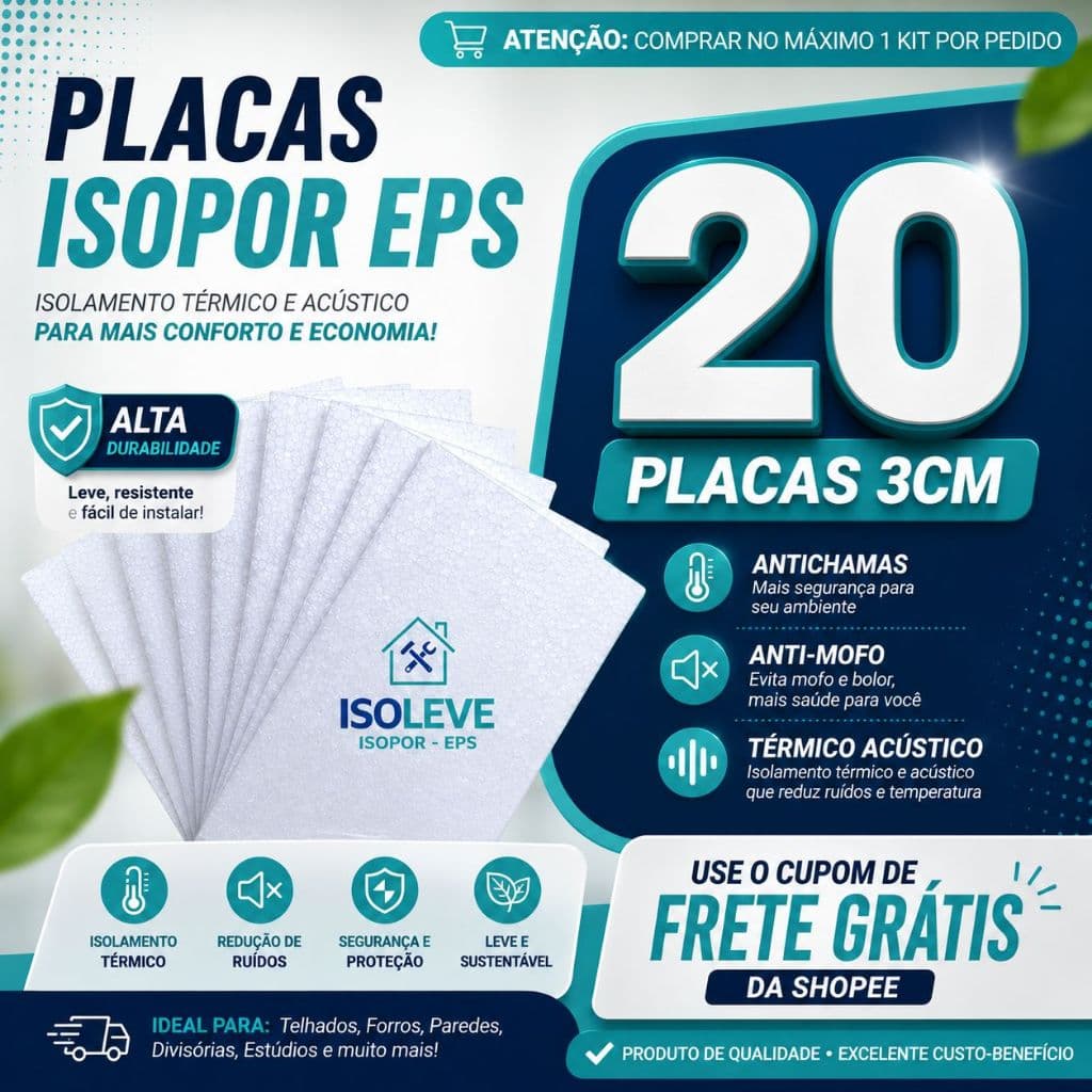20 FORROS DE ISOPOR EPS PARA FORRO E TETO 3CM