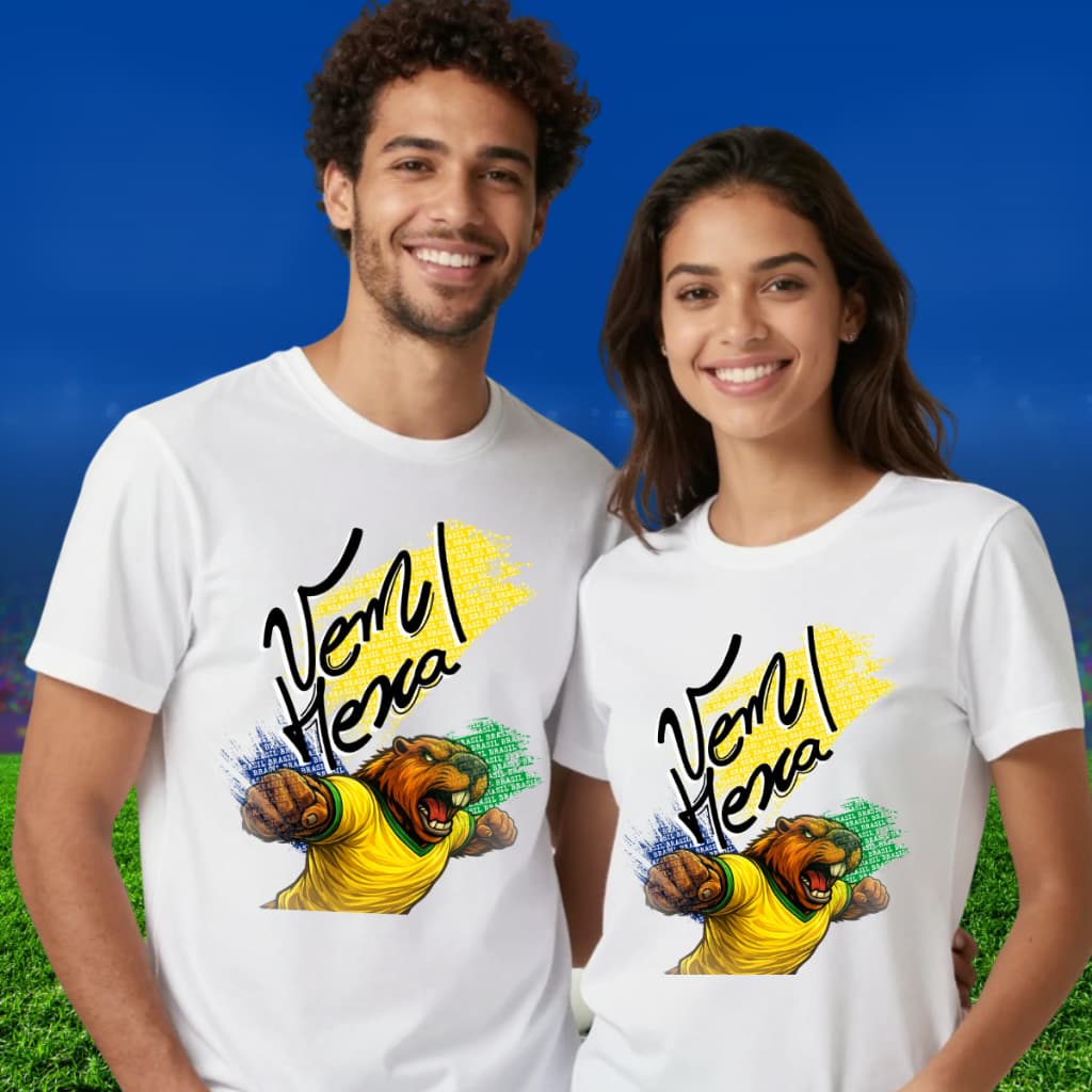 Camiseta Capivara Copa Do Mundo Brasil Vem Hexa Seleção
