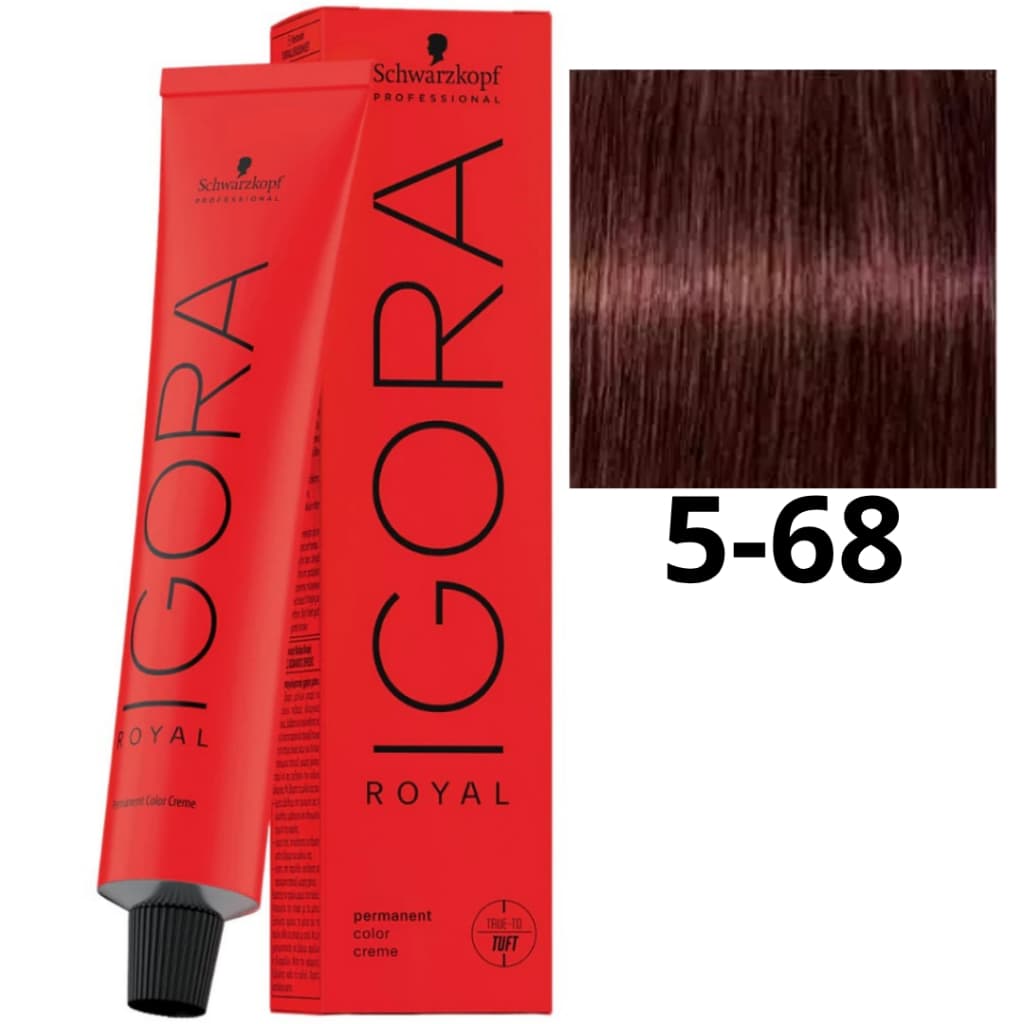 Coloração Schwarzkopf Igora Royal Tintura 5-68 60g CASTANHO CLARO MARROM VERMELHO