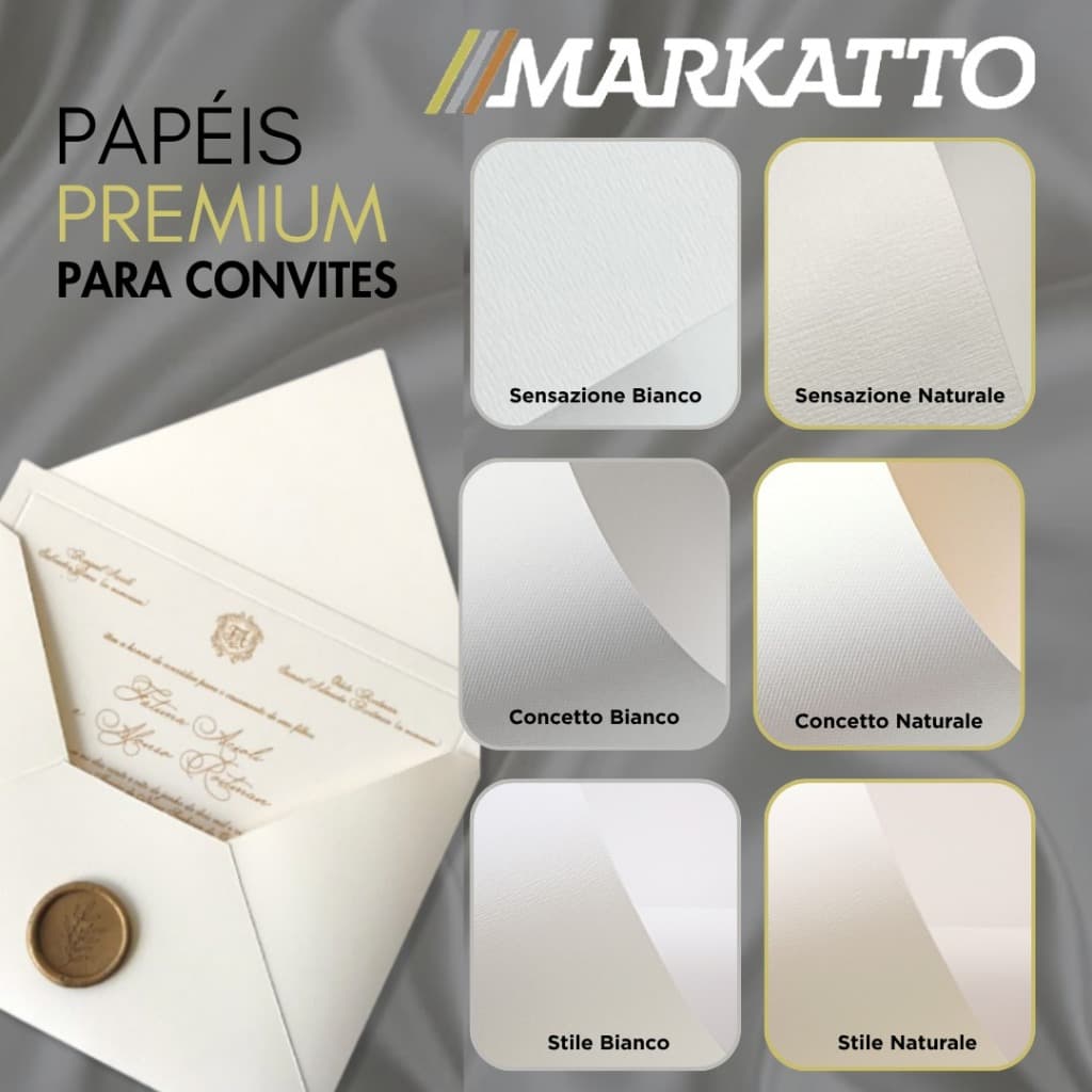 Papel Markatto 120g 170g 250g 320g Stile - Concetto - Sensazione (A4 32x33 A3) Texturizado para Convite Casamento