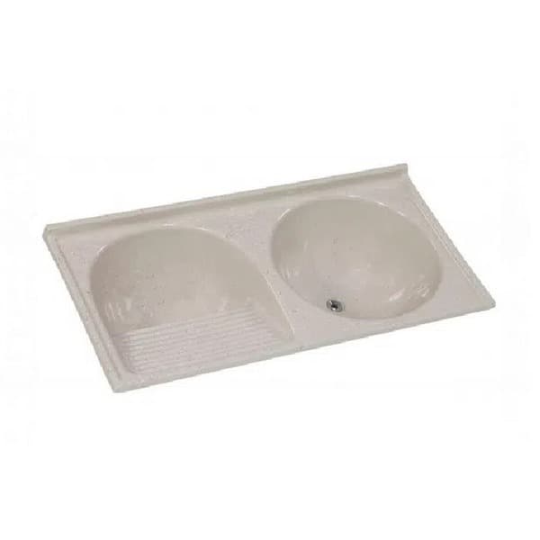 TANQUE DE 2 BOJOS PARA LAVANDERIA  MARMOFIBRA SINTETICO 1,20 X 0,60  COR BEGE