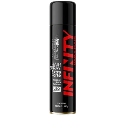 Laque Fixador Extra Forte 400ml Infinity Hair Spray Profissional Jato Seco Para Penteados