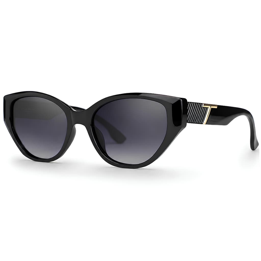Óculos De Sol Feminino Preto Gatinho Polarizado UV400 Village Heaven 6343