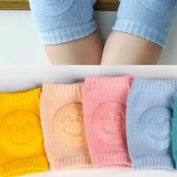 Kit 2 Pares Joelheira Bebe Engatinhar Infantil Proteção Para Joelhos Crianças Meias