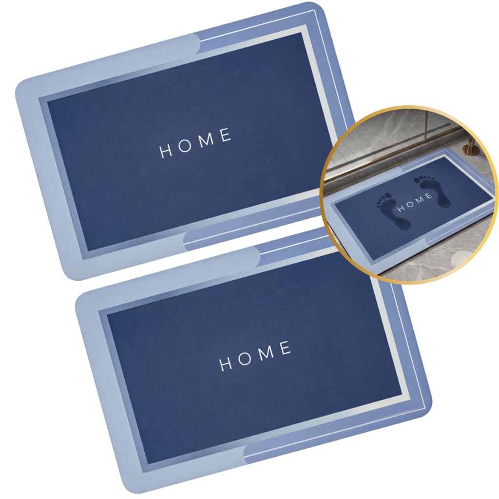 Kit 2 Tapetes de Banheiro Antiderrapante Home Utilidades Cinza 40x60cm Retangular Simples Basico Bonito Verittas