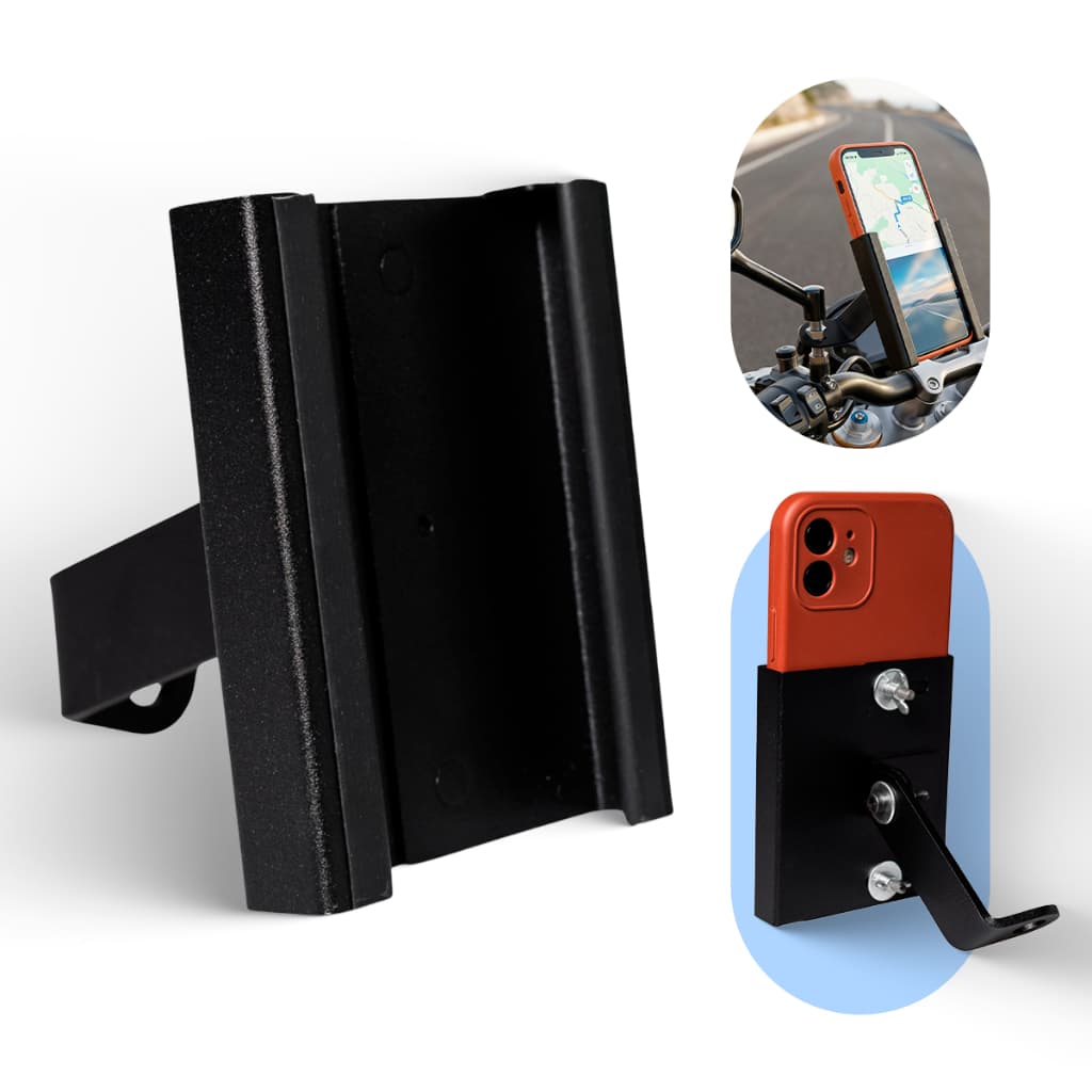 Suporte De Celular Para Motos De Aço Preto