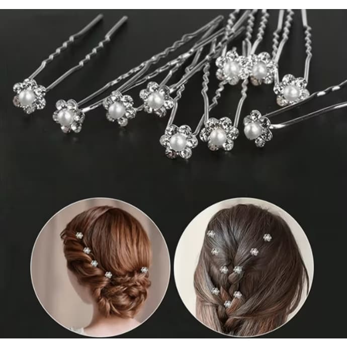 Ponto de Luz Enfeite Cabelo Strass e Pérola