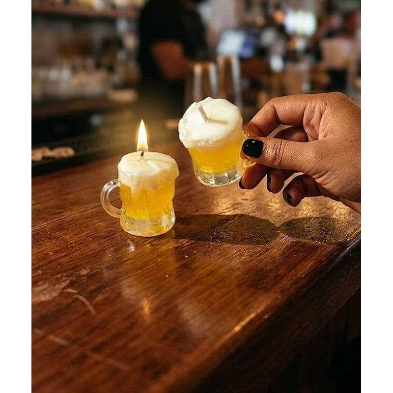 Mini vela aromática chopp/ vela artesanal/ cera gel/ cera soja/ vela temática/ lembrancinha