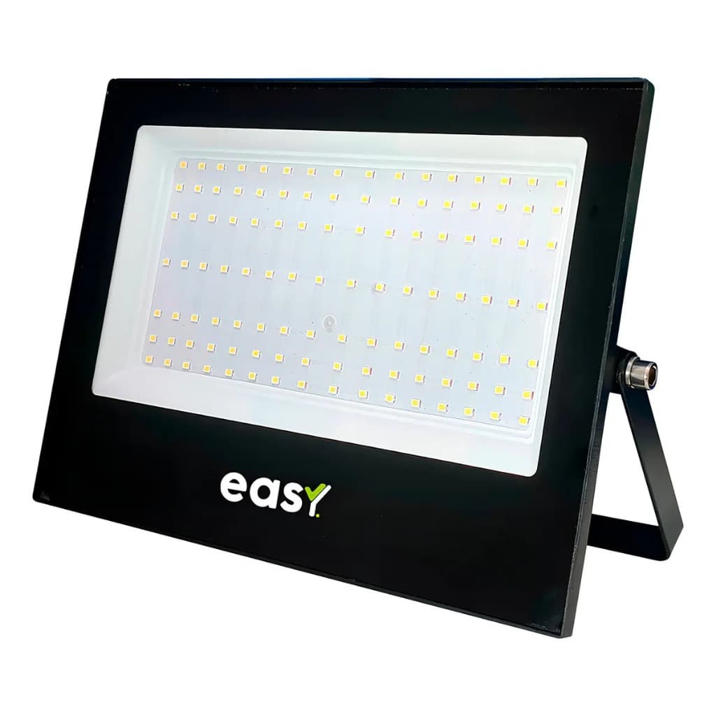 Kit 3 Refletor Led 200w Easy Bivolt Ip66 À Prova D'água Preto Iluminação Alta Potençia