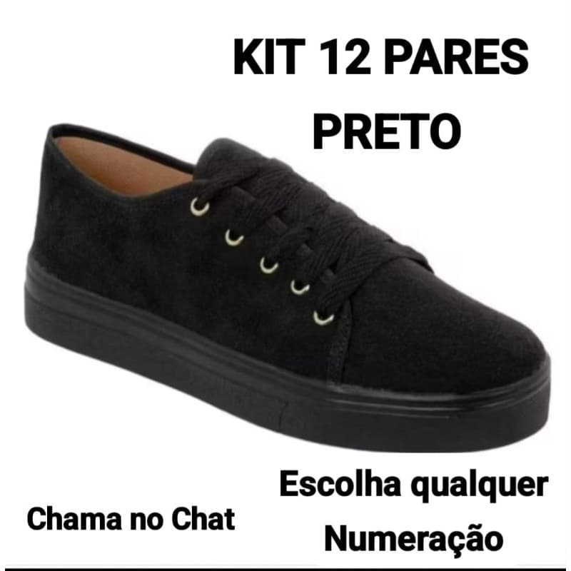 Kit 12 Pares Tênis Feminino Atacado Sapatenis Confortável Calci Fáci Sapatilha Escolar Trabalho Envio imediato