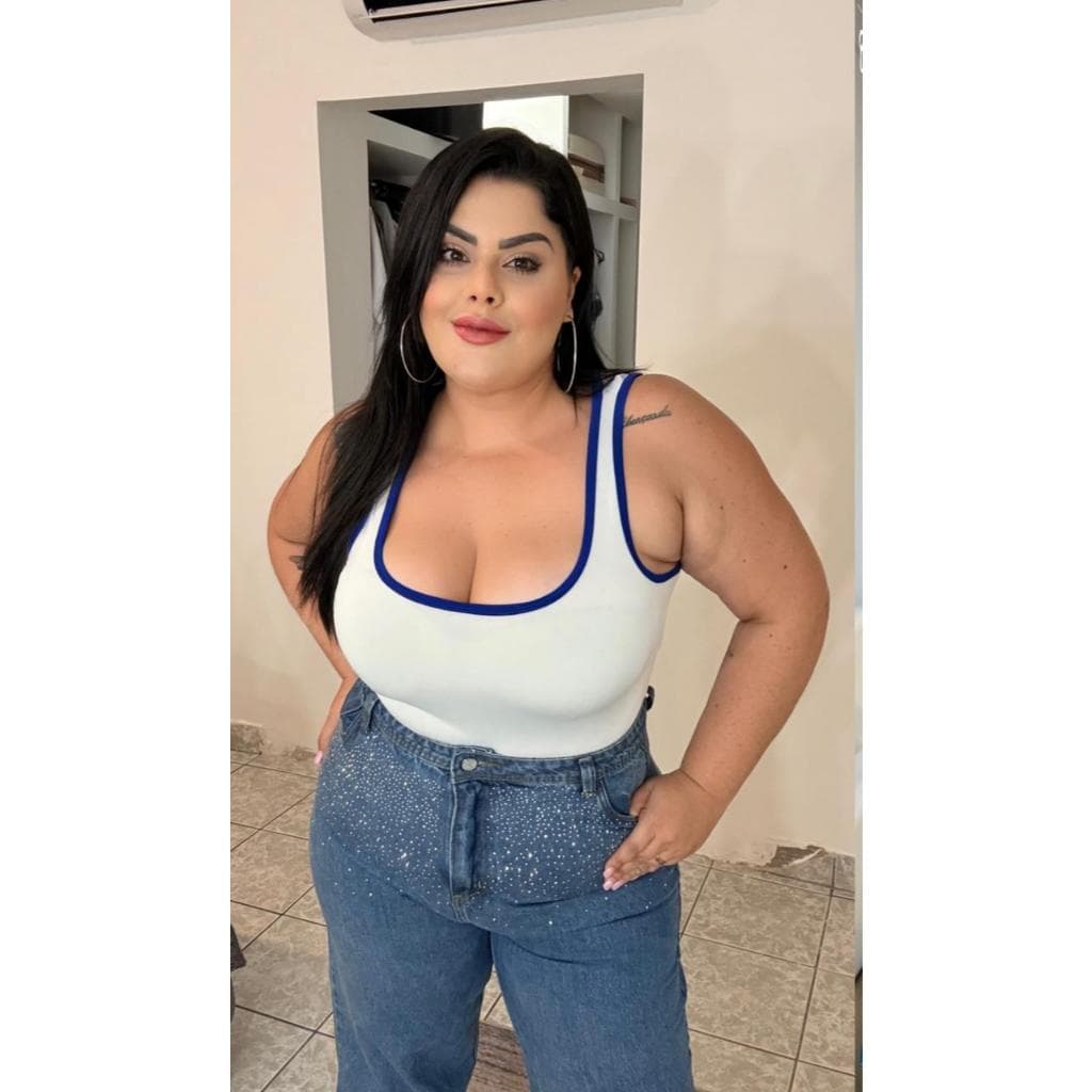 Body Manga Curta Brasil Copa do Mundo Plus Size Decotado com recortes Moda Gringa Feminina