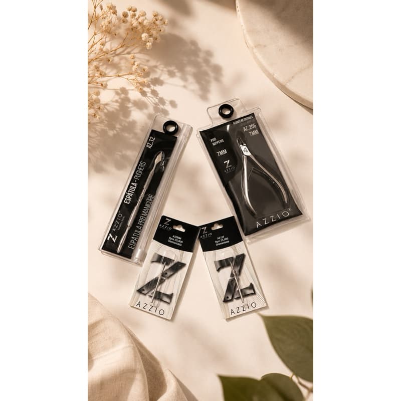 Kit Manicure Ferramentas Azzio Manicure Russa Broca Tesoura Espátula