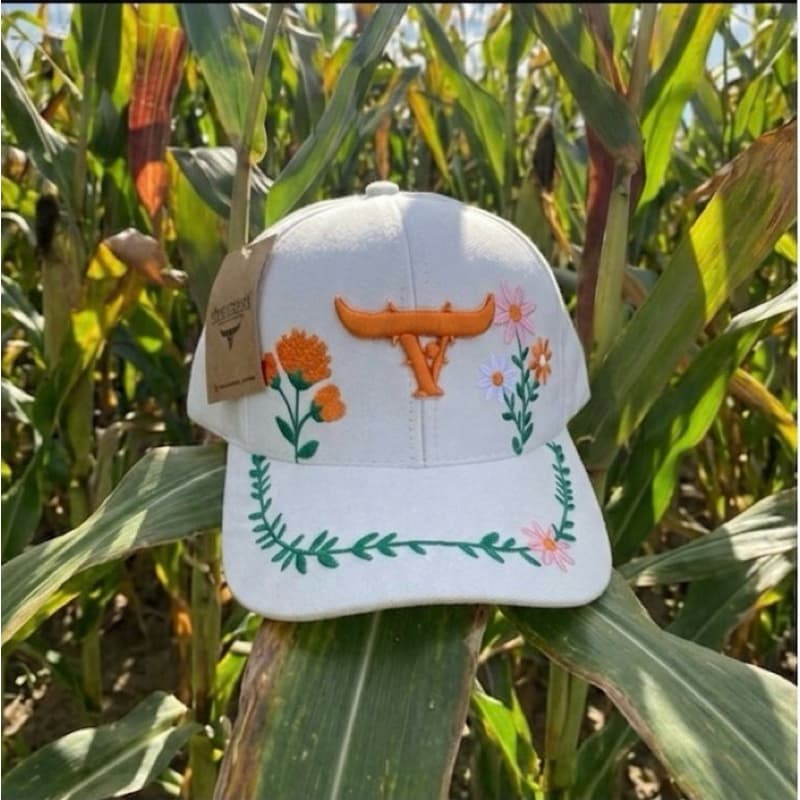 Boné agro original masculino e feminino country bege flores bordado, bone de telinha trucker