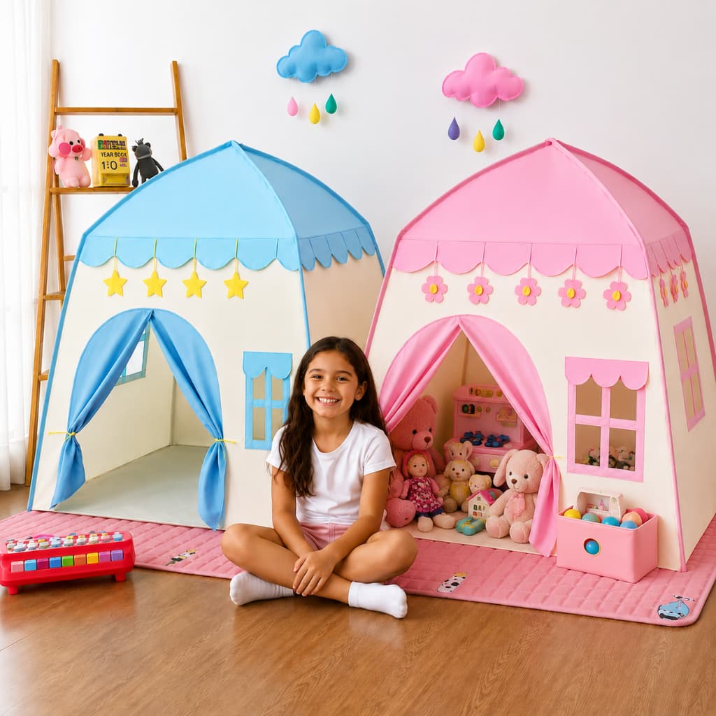 Barraca Infantil em Forma de Casinha para Menino e Menina Tenda para Criança Brincar 130x100x130cm - ZP-1728